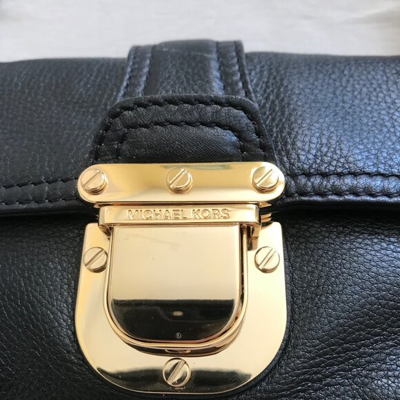 MICHAEL KORS BLACK GENUINE LEATHER MINI HANDBAG - Picture 2 of 6